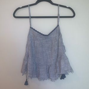 Blue and White Aerie Tank Top